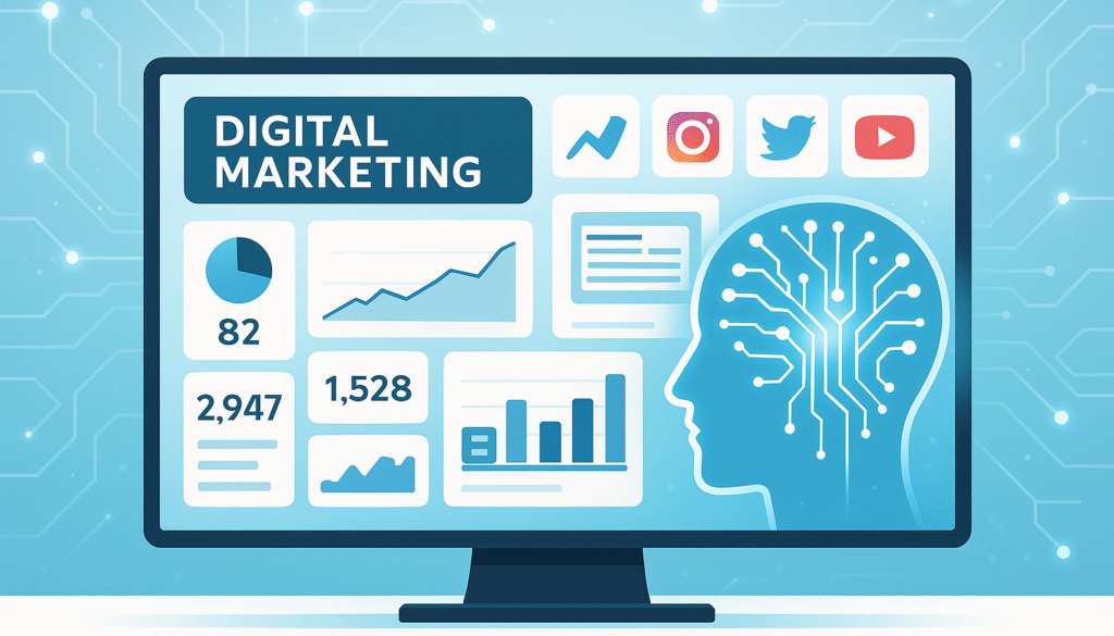 futuristic content marketing dashboard 2025