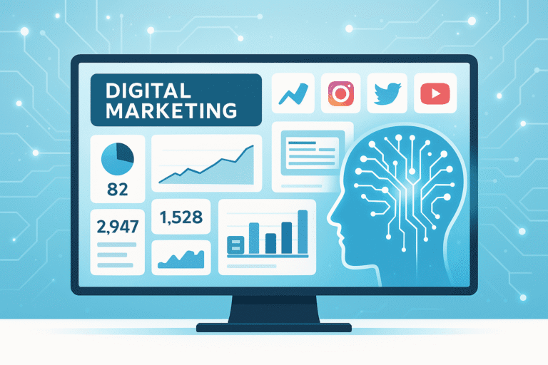 futuristic content marketing dashboard 2025